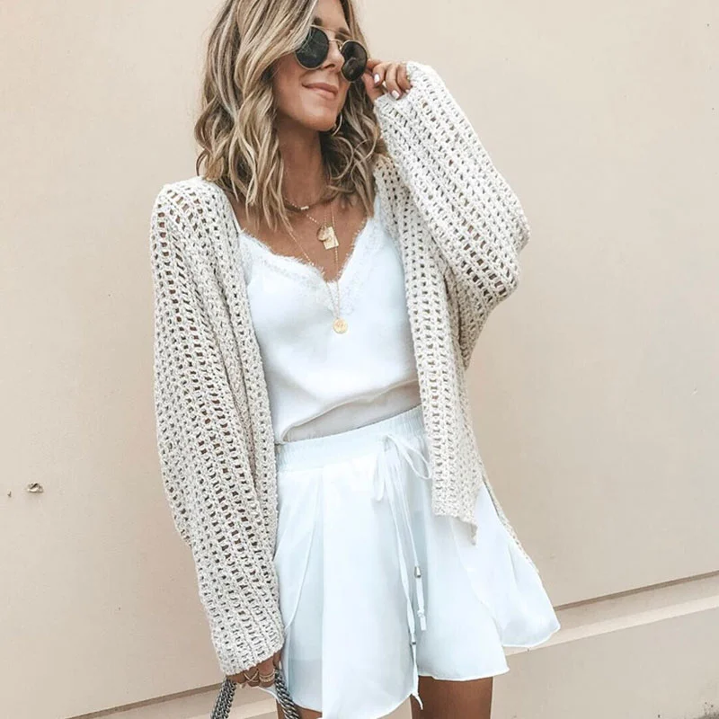 Grand Opening Sale Women Sexy Hollow Knitted Cardigan