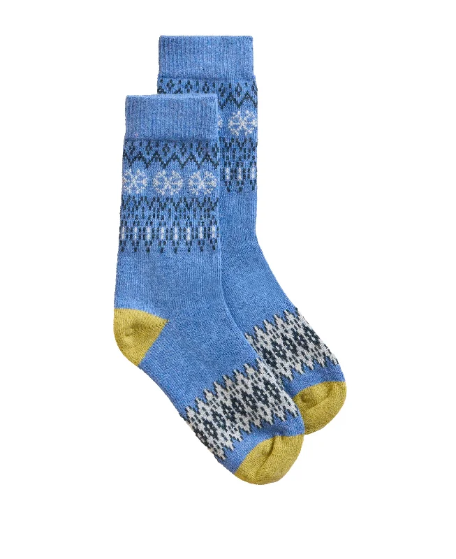 Don’t Miss Out Fairisle Wool Mix Sock - Blue Mlt