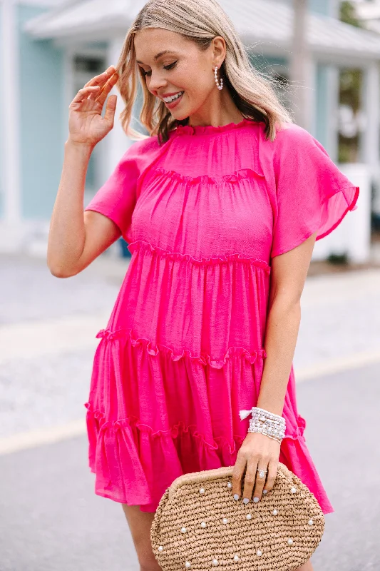 Exclusive Access Where It All Begins Fuchsia Pink Babydoll Dress
