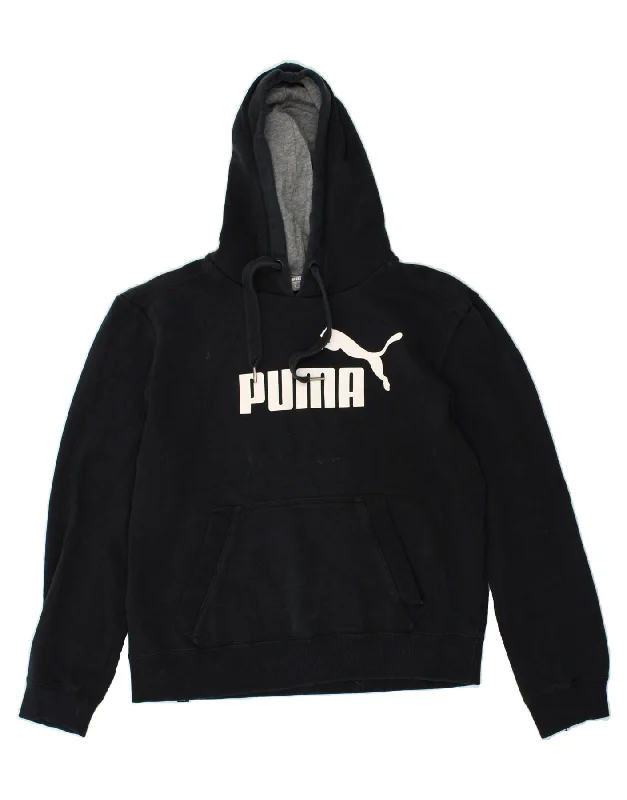 Major Savings PUMA Womens Graphic Hoodie Jumper UK 10 Small Black Cotton