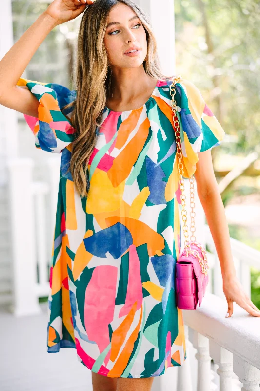 Price Rollback Lost In Love Denim Blue Abstract Dress