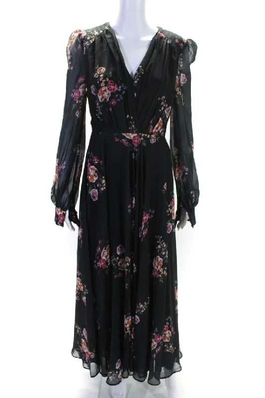 Lowest Prices Ieena for MacDuggal Womens Chiffon Floral V-Neck A-Line Maxi Dress Black Lowest Prices Ieena for MacDuggal Womens Chiffon Floral V-Neck A-Line Maxi Dress Black