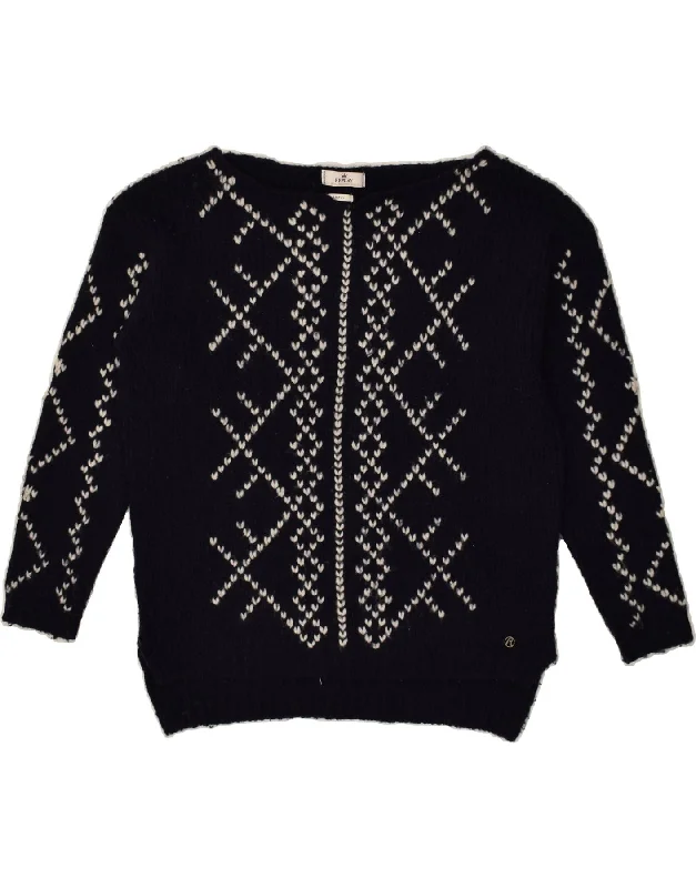 Price Cut REPLAY Womens Oversized Boat Neck Jumper Sweater UK 10 Small Navy Blue