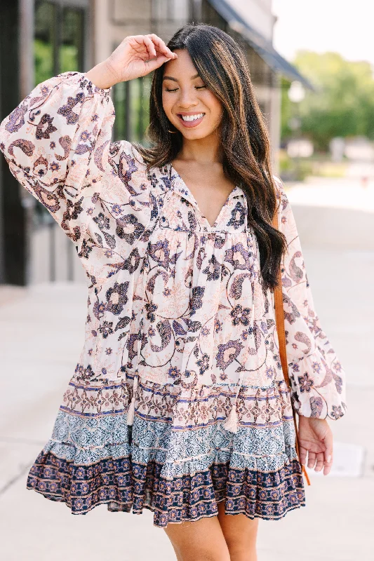 Warehouse Sale Olivaceous: Tell It All Natural Floral Dress