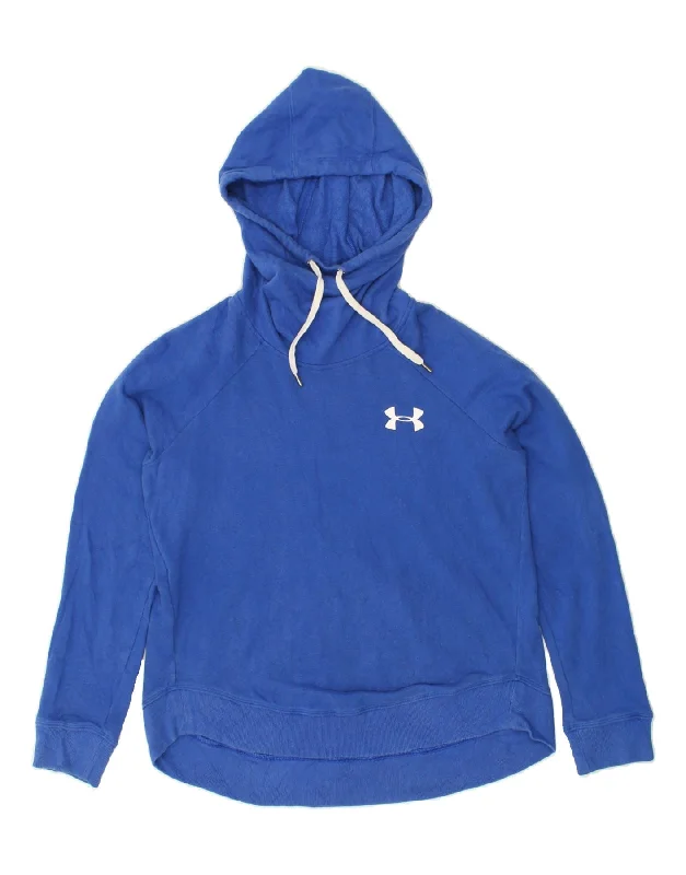 Buy Now UNDER ARMOUR Womens Oversized Hoodie Jumper UK 10 Small Blue Cotton