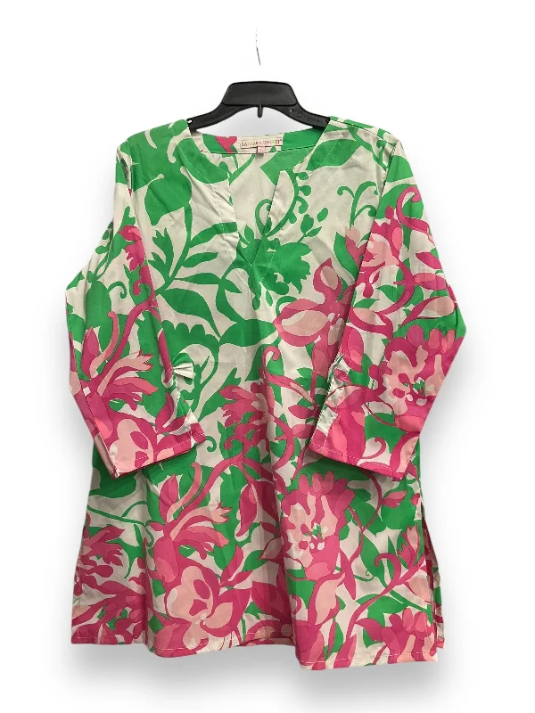 Discount Mania Dress Casual Short By Cmc In Green & Pink, Size: Xl