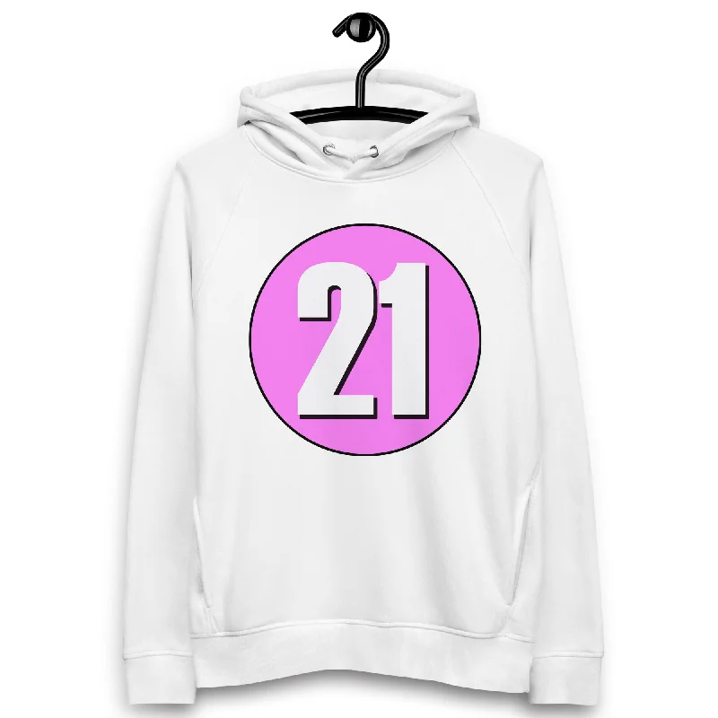 Exclusive Savings Unisex pullover hoodie: White on Pink 21