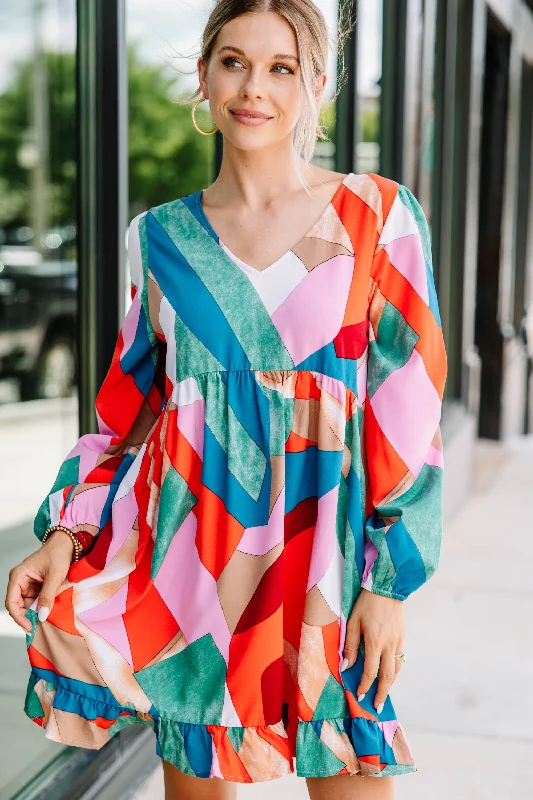 Instant Discount By Your Side Burgundy Abstract Dress