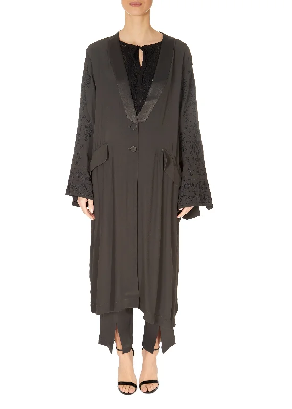 Friends and Family Sale 'Superiour' Asphalt Grey Long Lightweight Jacket