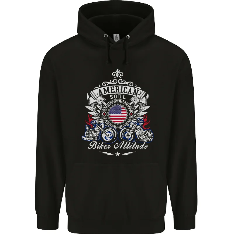 Incredible Offers American Biker Attitude Motorcycle America Mens 80% Cotton Hoodie