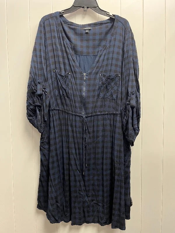 Price Reduction Dress Casual Short By Torrid In Black & Blue, Size: 4x