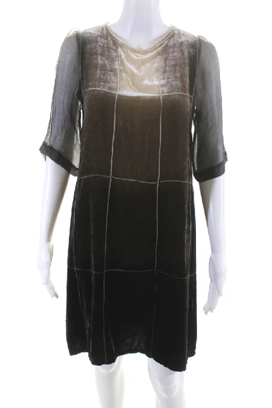 Fantastic Deals Viviana Uchitel Womens Velvet Ombre Dress Olive Green