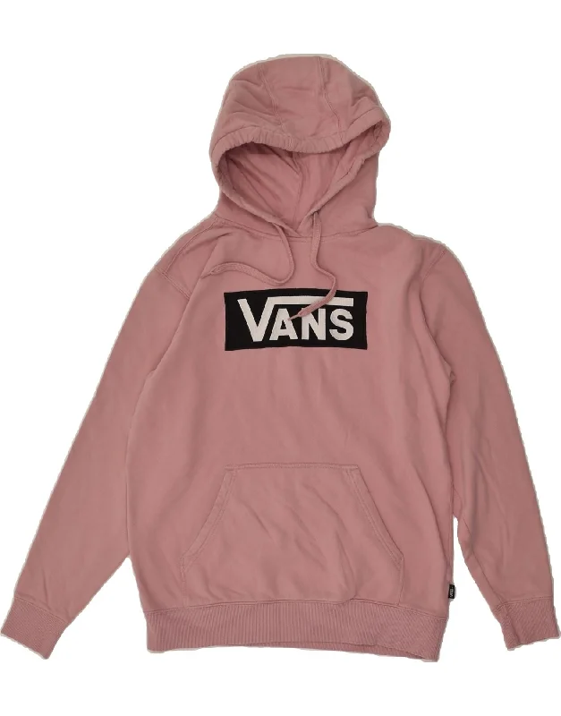 Quick Sale VANS Womens Loose Fit Graphic Hoodie Jumper UK 10 Small Pink Cotton