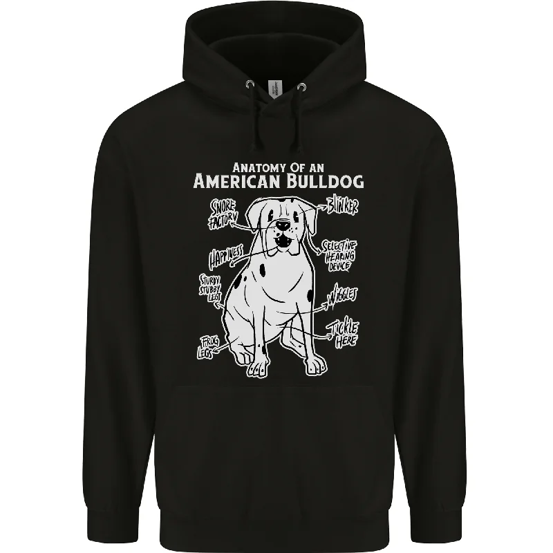 Act Fast American Bulldog Anatomy Funny Dog Mens 80% Cotton Hoodie