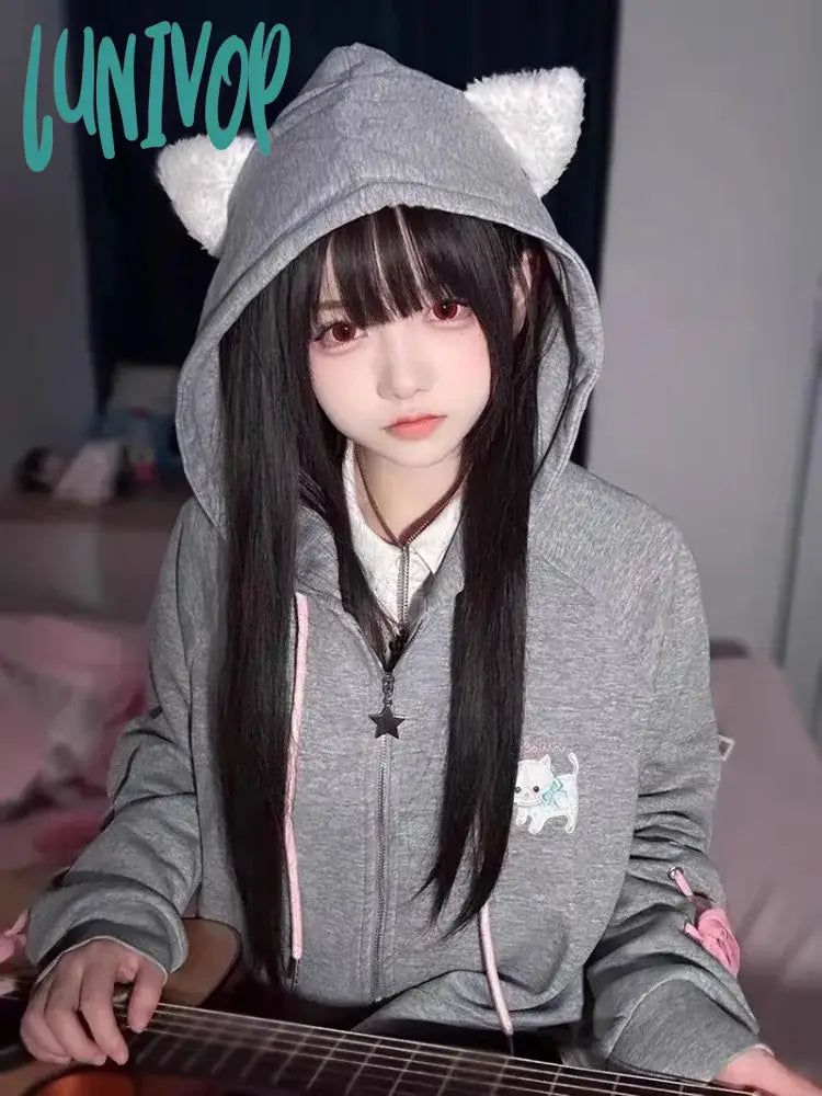Clearance Items Lunivop Harajuku Sweet Cat Ears Hoodie Sweatshirts 2024 Autumn New Thicked Warm Cardigans Y2k E-Girl Long Sleeve Zipper Sweatshirt Coats Clearance Items Lunivop Harajuku Sweet Cat Ears Hoodie Sweatshirts 2024 Autumn New Thicked Warm Cardigans Y2k E-Girl Long Sleeve Zipper Sweatshirt Coats