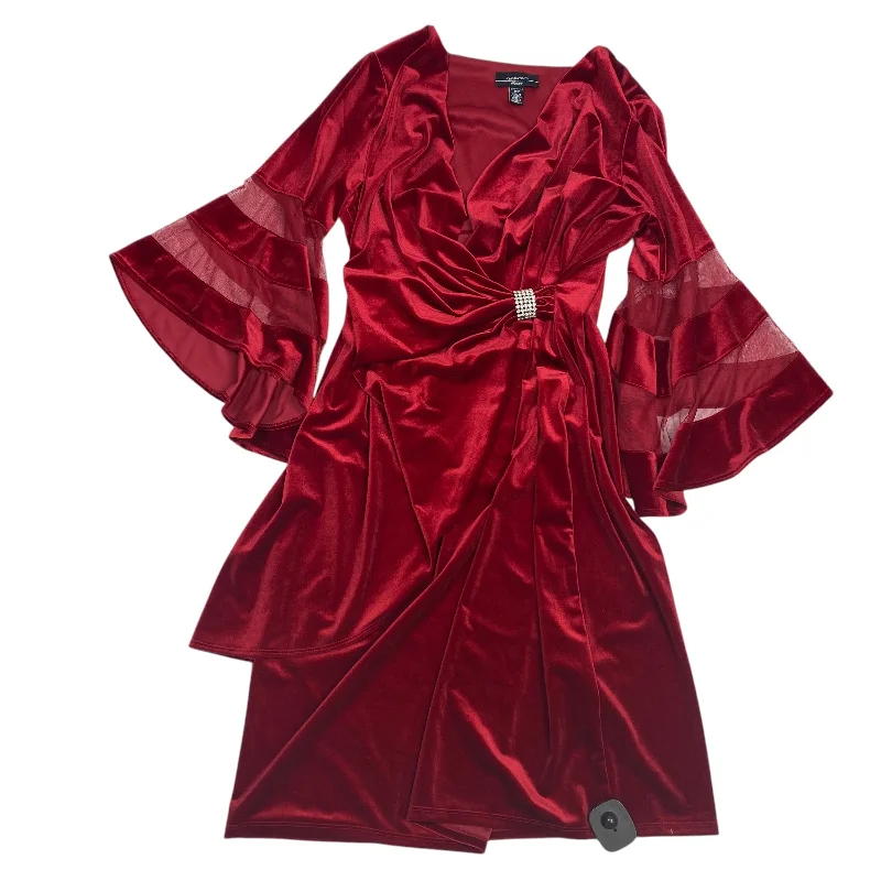 Markdowns Dress Party Midi By R And M Richards In Red, Size: Xl