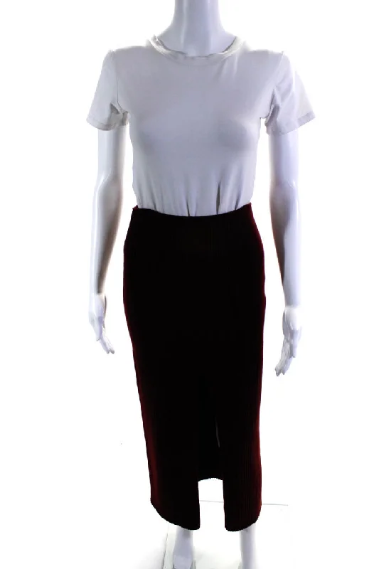 Lowest Price Patou Womens Short Zipped Rib Knit Sweater Dress Ruby Wine