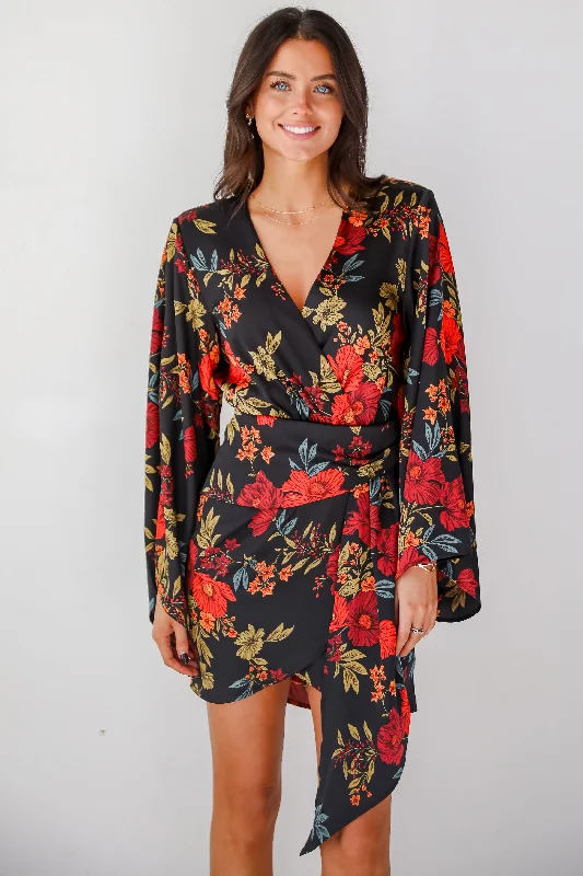 Exclusive Preview FINAL SALE - Luxurious Statement Black Floral Mini Dress