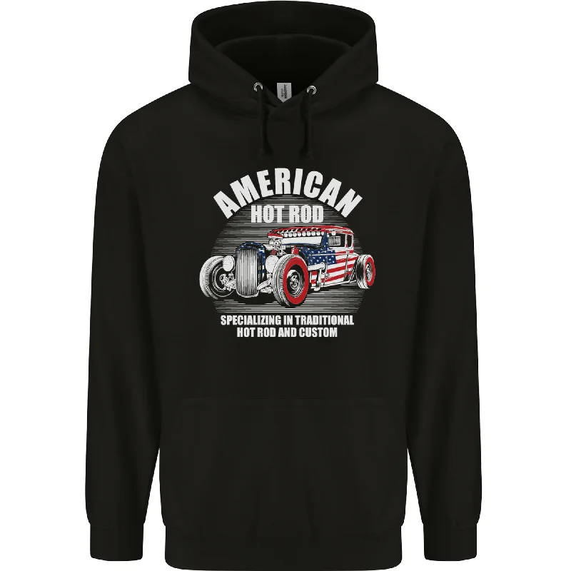 Sneak Peek Sale American Hot Rod Hotrod Dragster Racing Mens 80% Cotton Hoodie