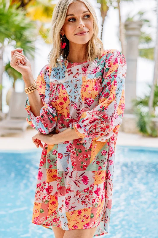 Online Only Can't Help Yourself Red Mixed Print Dress