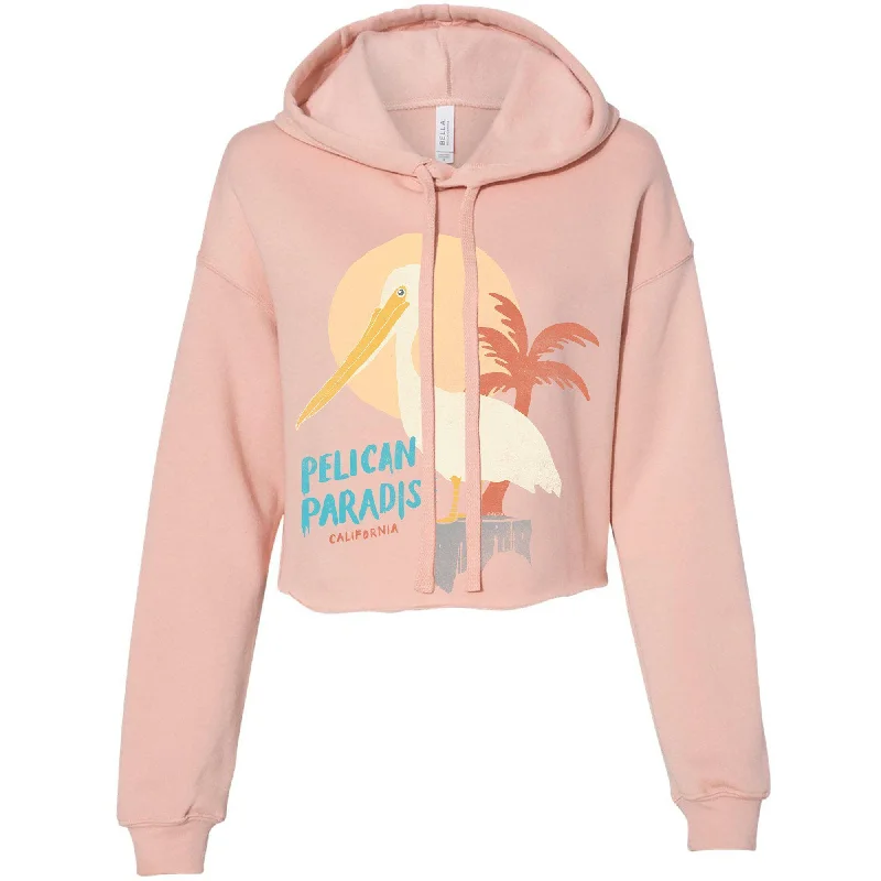 Season Finale Sale Pelican Paradise Peach Cropped Hoodie