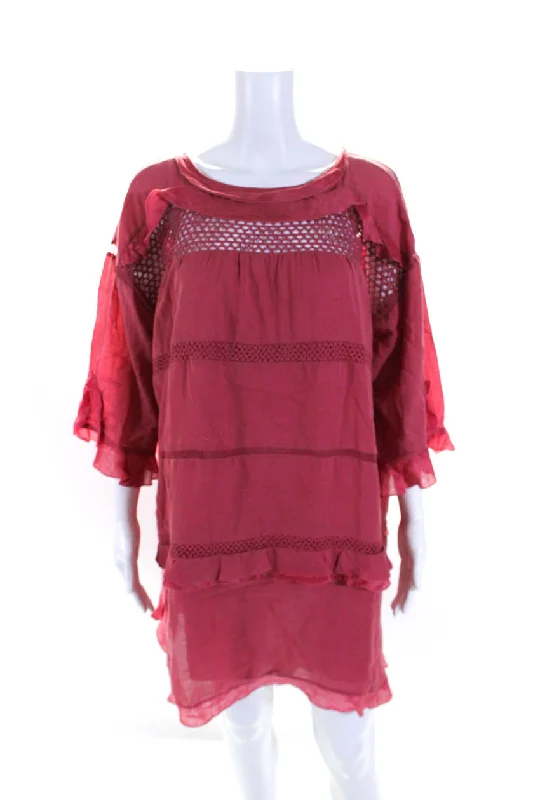 Can't Miss Etoile Isabel Marant Womens Ruffled Dress Pink Cotton