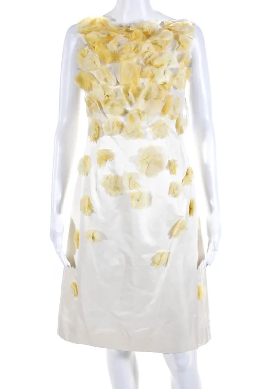 TIME-Limited Offer Rafael Cennamo Womens Open Back Flower Fringe Silk Cocktail Dress White TIME-Limited Offer Rafael Cennamo Womens Open Back Flower Fringe Silk Cocktail Dress White