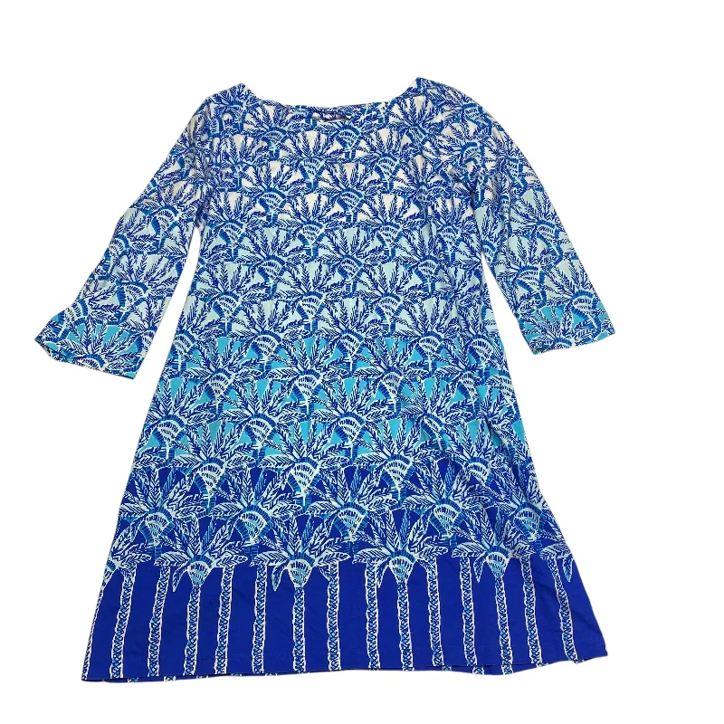 Huge Discounts Dress Designer By Lilly Pulitzer In Blue & White, Size: Xl