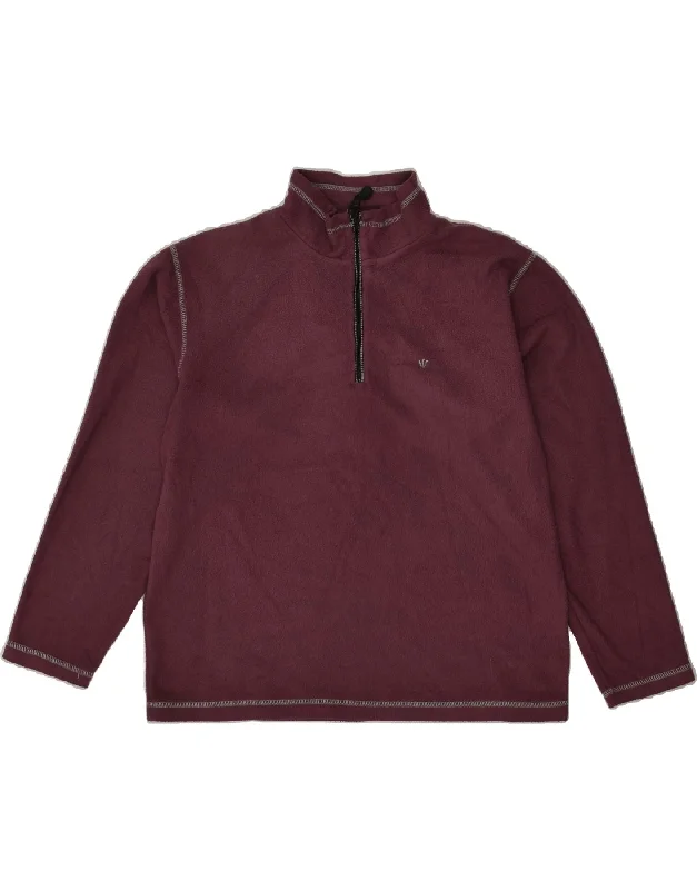 Seasonal Clearance FAT FACE Womens Zip Neck Fleece Jumper Medium Purple Polyester