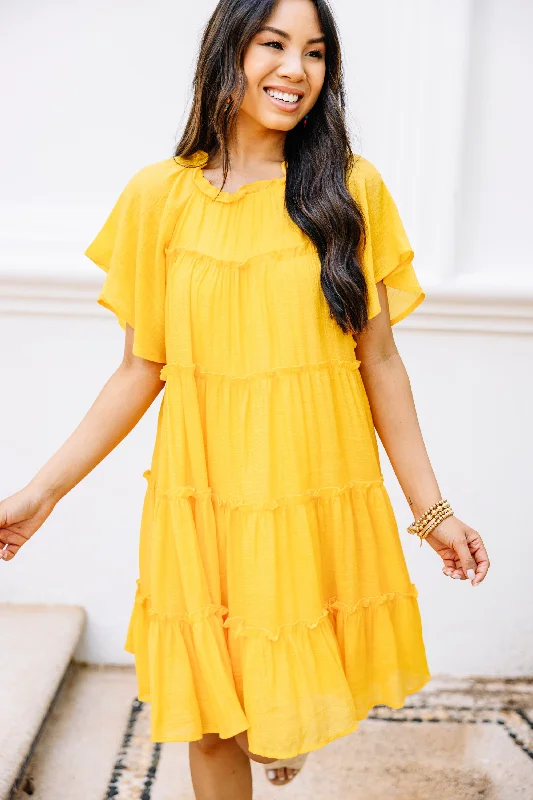 Limited Quantity Where It All Begins Yellow Babydoll Dress