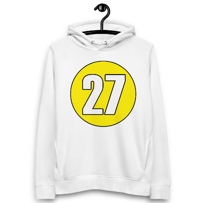 Discount Extravaganza Unisex pullover hoodie: White on Yellow 27