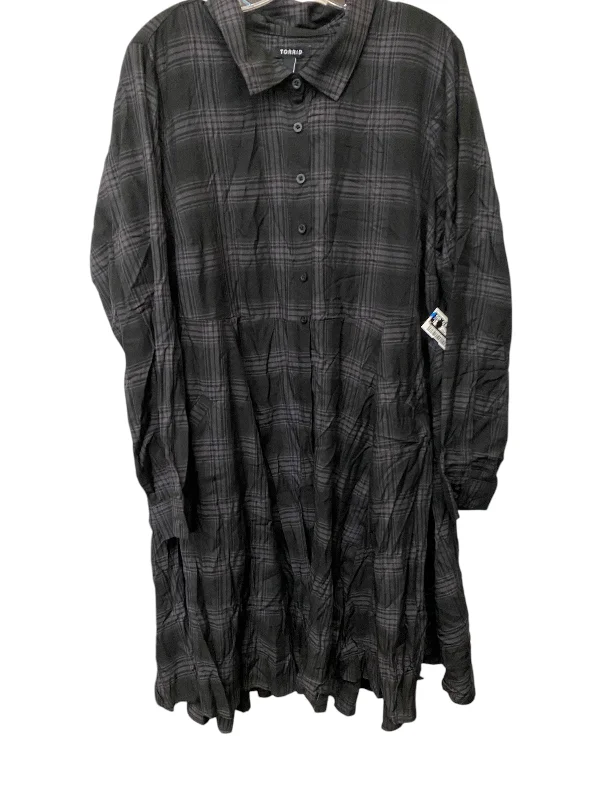 Deal Frenzy Dress Casual Midi By Torrid In Plaid Pattern, Size: 1x