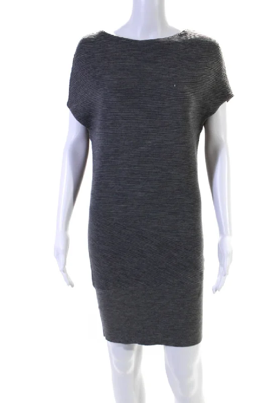 Fantastic Deals Alexander McQueen Women's Round Neck Sleeveless Ribbed Mini Dress Gray Fantastic Deals Alexander McQueen Women's Round Neck Sleeveless Ribbed Mini Dress Gray