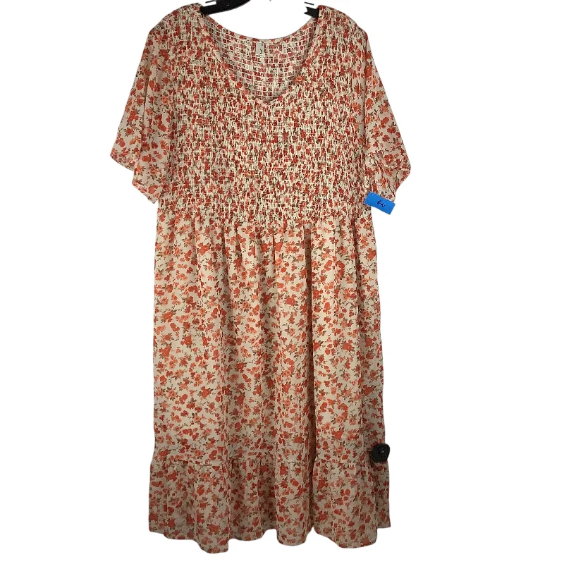 Loyalty Reward Dress Casual Midi By Clothes Mentor In Orange, Size: 2x
