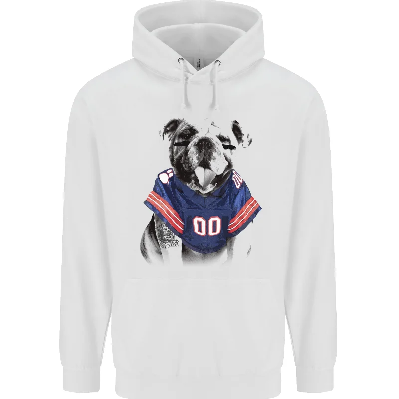 Today’s Special American Football Bulldog With Tattoos Mens 80% Cotton Hoodie