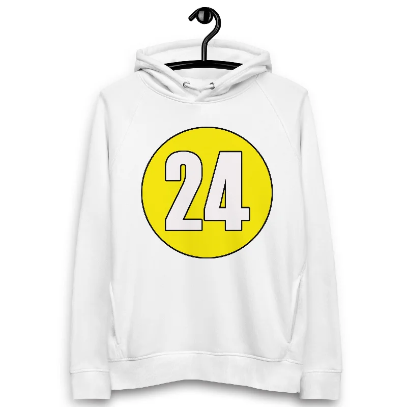 Big Discounts Unisex pullover hoodie: White on Yellow 24