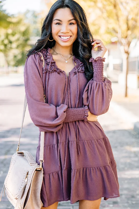 Super Deal On The Up And Up Mauve Pink Tiered Dress