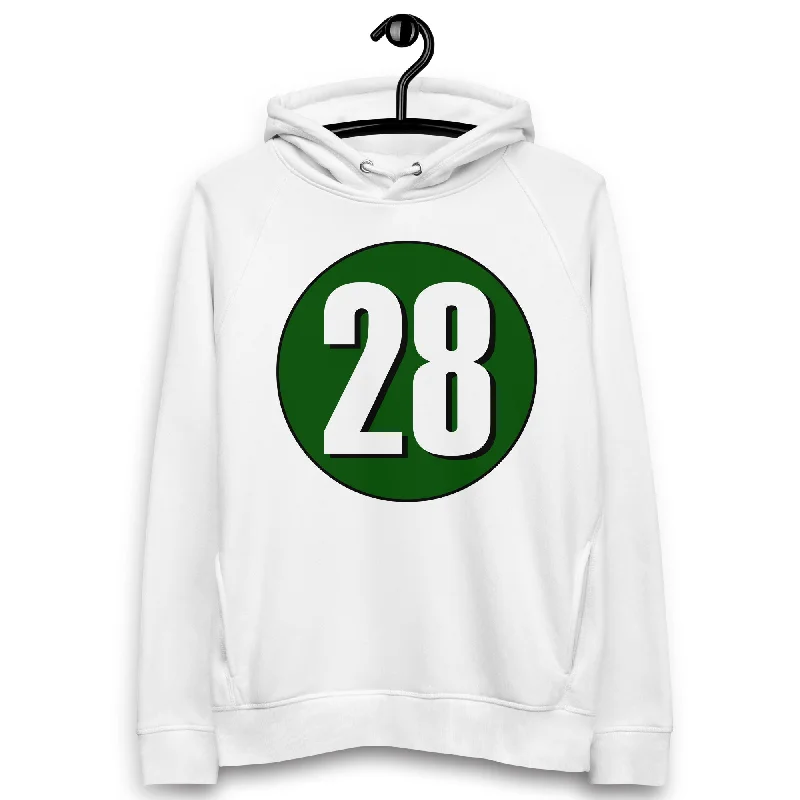 Final Markdown Unisex pullover hoodie: White on Hunter Green 28