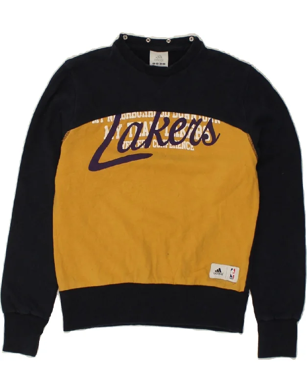 Lowest Price ADIDAS Womens Lakers Graphic Sweatshirt Jumper UK 6 XS Navy Blue
