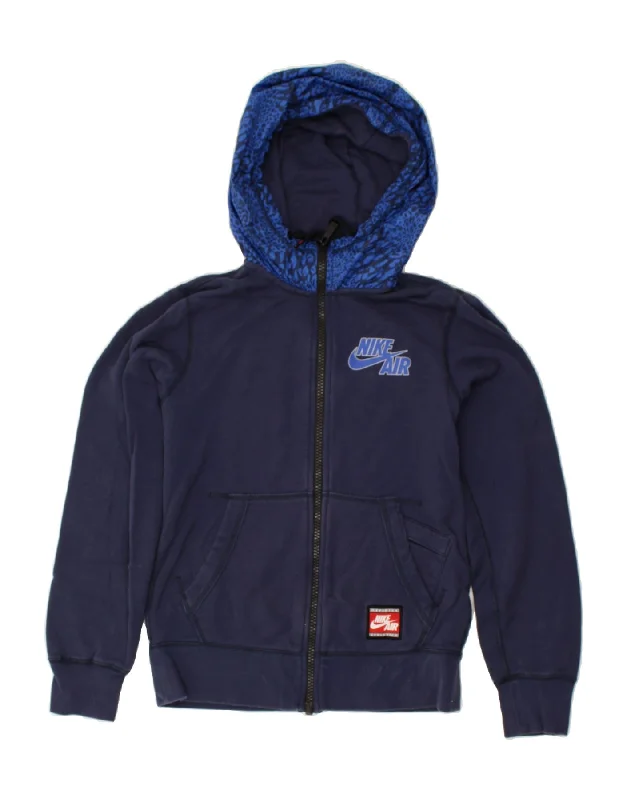 Sale Event NIKE Womens Loose Fit Graphic Zip Hoodie Sweater UK 6 XS Navy Blue