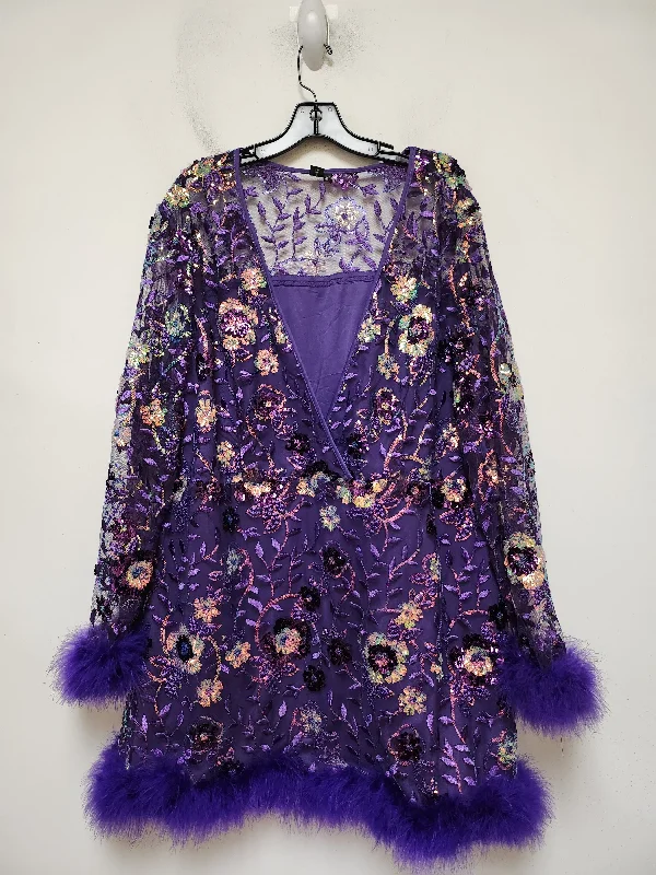 Super Bargain Dress Casual Short By Clothes Mentor In Purple, Size: 4x