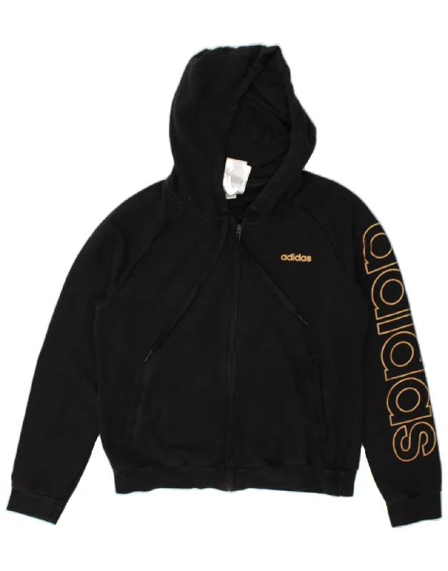 Exclusive Preview ADIDAS Womens Graphic Zip Hoodie Sweater UK 12/14 Medium Black Cotton Exclusive Preview ADIDAS Womens Graphic Zip Hoodie Sweater UK 12/14 Medium Black Cotton