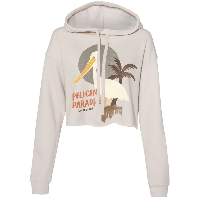 Year-End Sale Pelican Paradise Heather Dust Cropped Hoodie
