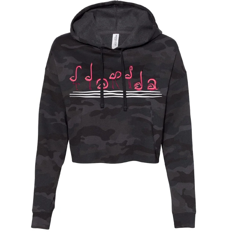 Unmissable Offer Curvy Flamingos Florida Cropped Hoodie