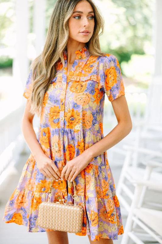 Price Slash Fate: Finding Yourself Orange Floral Dress