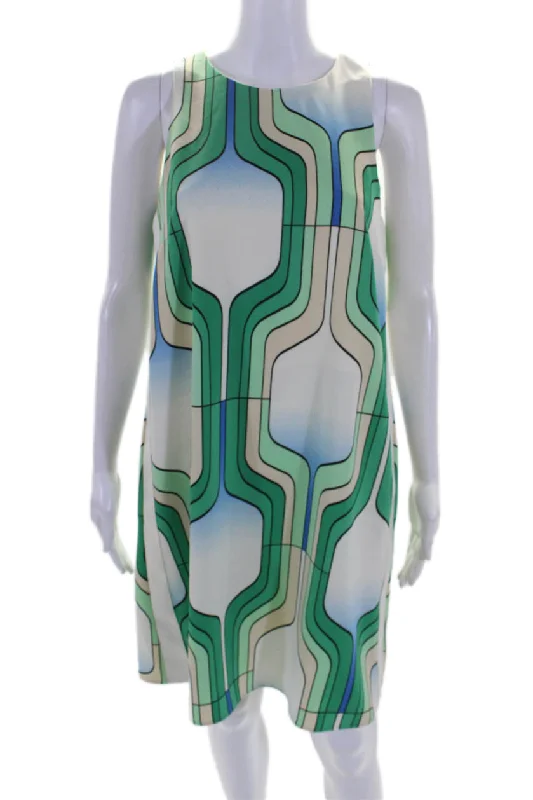 Deal Mania Marella Womens Sleeveless Agori Dress Bright Green Multi Colored