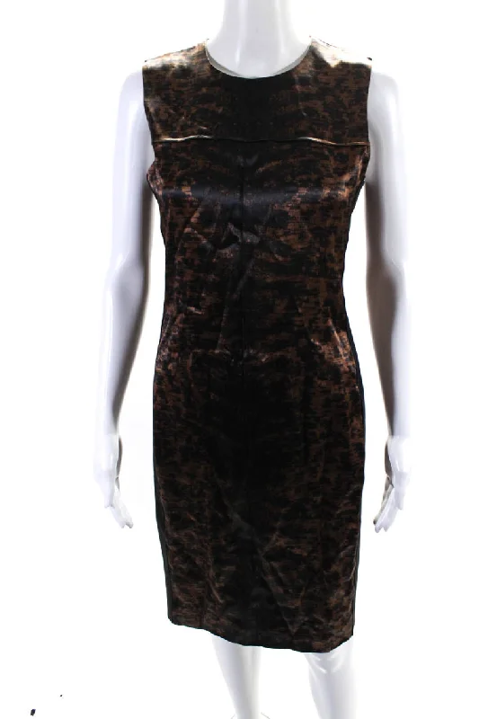 Price Reduction Reed Krakoff Womens Abstract Print Sleeveless Midi Pencil Dress Brown Price Reduction Reed Krakoff Womens Abstract Print Sleeveless Midi Pencil Dress Brown