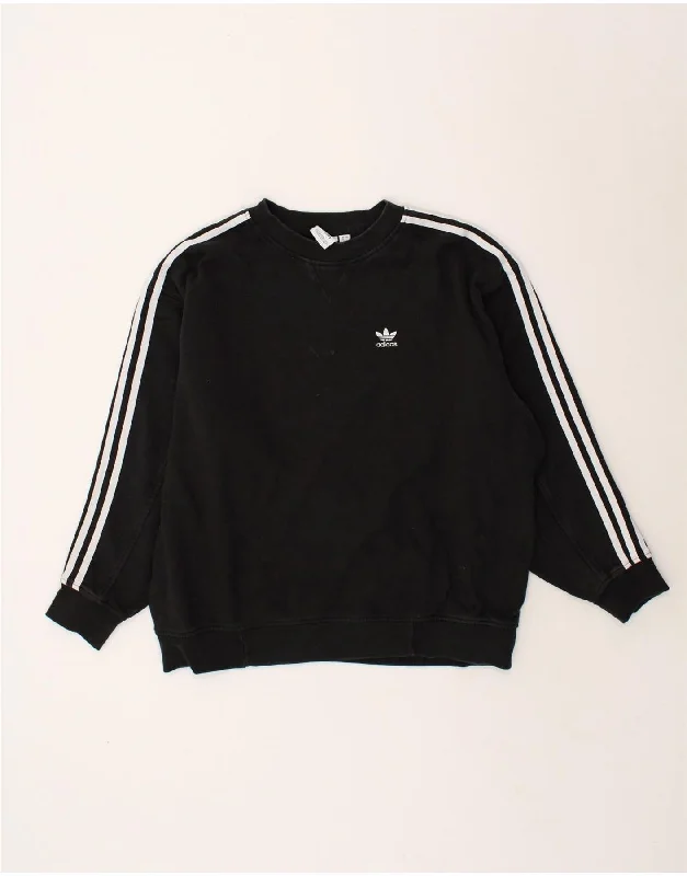 Deal Dash ADIDAS Womens Oversized Sweatshirt Jumper UK 4 XS  Black