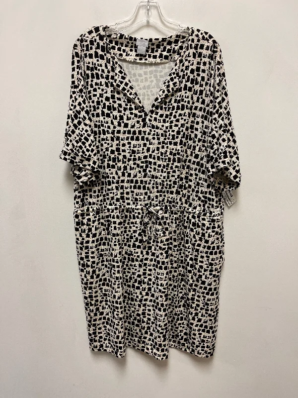 Stock Clearance Dress Casual Short By Chicos In Black & Cream, Size: 2x