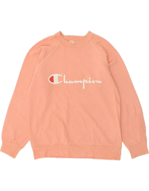 Act Fast CHAMPION Womens Graphic Sweatshirt Jumper UK 16 Large Orange